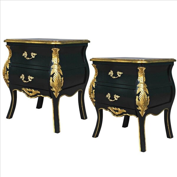 Design Toscano Saint-Honore Nightstand Bombe Side Table: Set of Two - AF957655