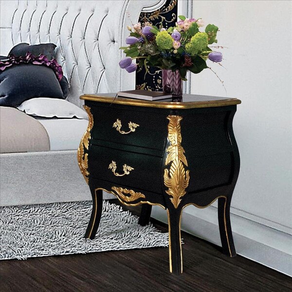 Design Toscano Saint-Honore Nightstand Bombe Side Table: Set of Two - AF957655