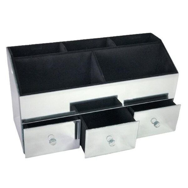 Jiallo Mirrored Jewelry Organizer with 3 Drawers and 5 Compartments - 33015