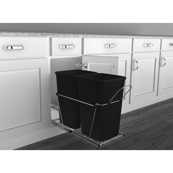 Rev-A-Shelf Steel; Plastic, Chrome, 11.81 in W, 19.25 in H, 22.25 in D - RV-15KD-18C S