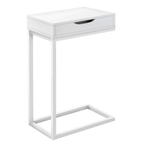 Daphnes Dinnette Accent Table with a Drawer, White - White Metal Finish - DA2618209