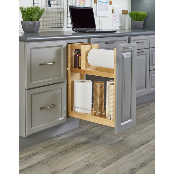 Rev-A-Shelf Maple Wood; Steel, Natural Maple, 8.75 in W, 26.91 in H, 21.75 in D - 448PTH-BCSC-8C
