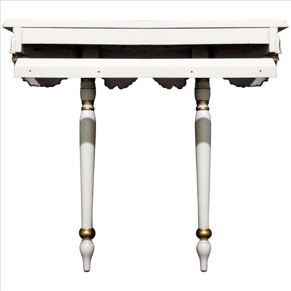 Design Toscano Louis XVI-Style Crescent Golden Ribbon Wall Console Table - AF57724