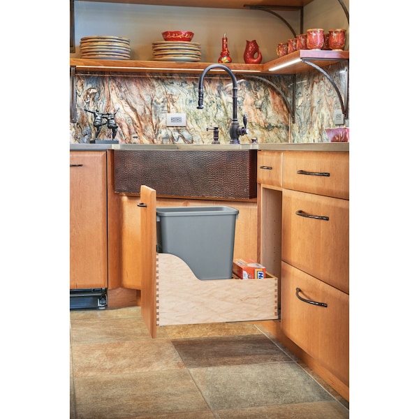 Rev-A-Shelf Accessory, ABS, Gray, 3.5 in W, 1.75 in H, 9 in D, 9 in L, Gray - 4WC-TOKIT-15
