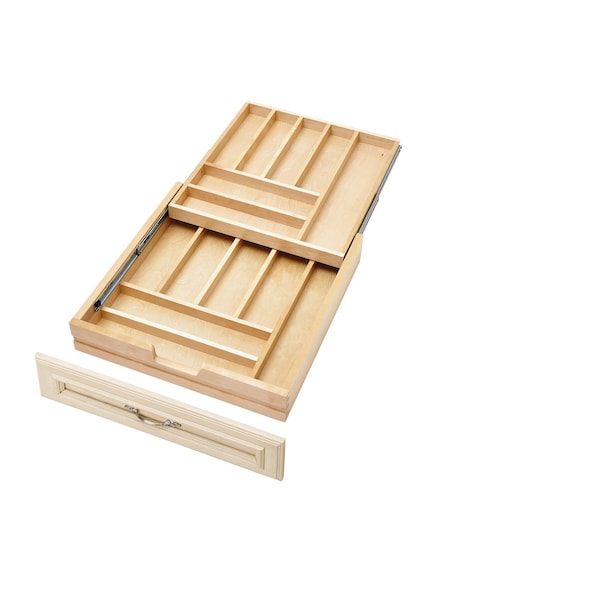 Rev-A-Shelf Drawer Replacement, Maple Veneer, Light Brown, 21 in W, 4.32 in H, 21.75 in D, 21.75 in L - 4WTCD-24HSC-1
