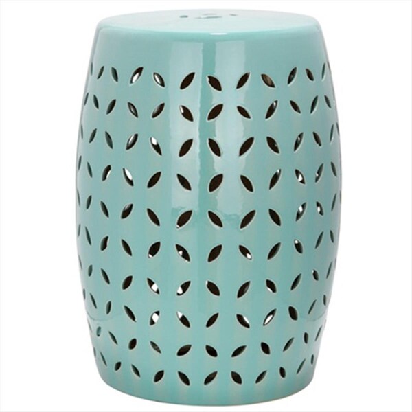 Safavieh Ceramic Lattice Petal Garden Stool, Robbins Egg Blue - ACS4509C