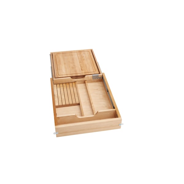 Rev-A-Shelf Drawer Replacement, Maple Veneer, Light Brown, 18 in W, 4.4 in H, 22.125 in D, 21.75 in L - 4KCB-21HSC-1