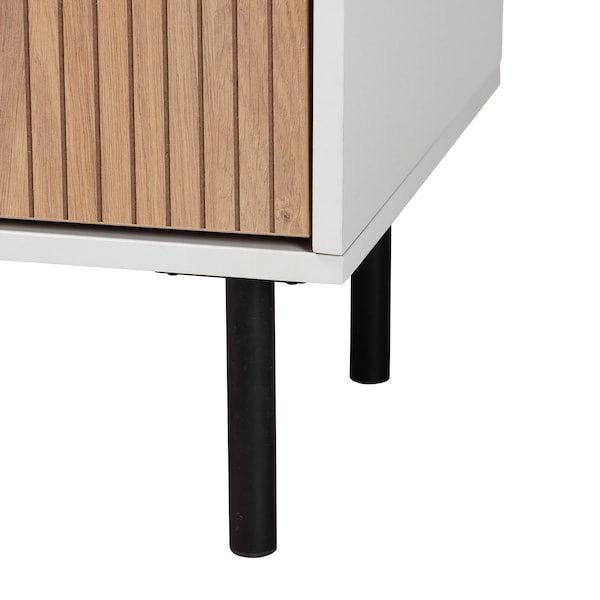 Baxton Studio Karima Mid-Century Modern Two-Tone Wood and Metal 5-Drawer Storage Cabinet - 226-12476-ZORO