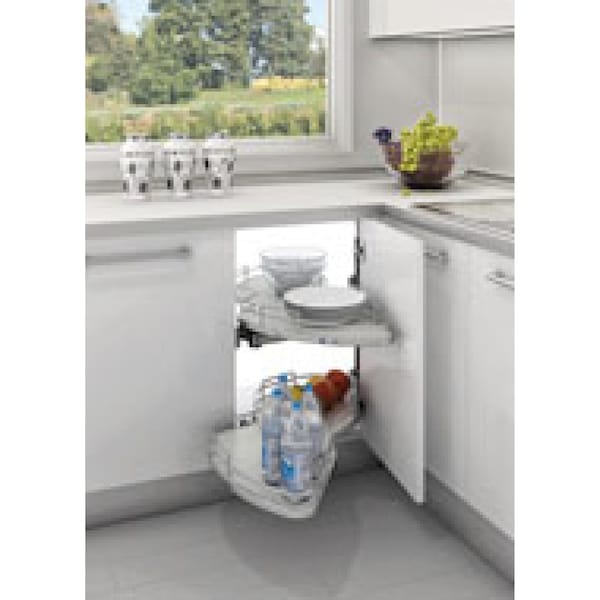 Rev-A-Shelf Steel, Silver, 6.5 in W, 5.25 in H, 15.25 in D, 15.25 in L, Silver - 5372-SC-KIT-2