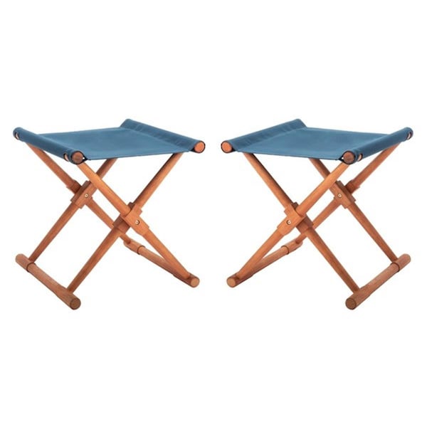 Safavieh Breanne Stool, Natural & Navy - Set of 2 - PAT7053B-SET2
