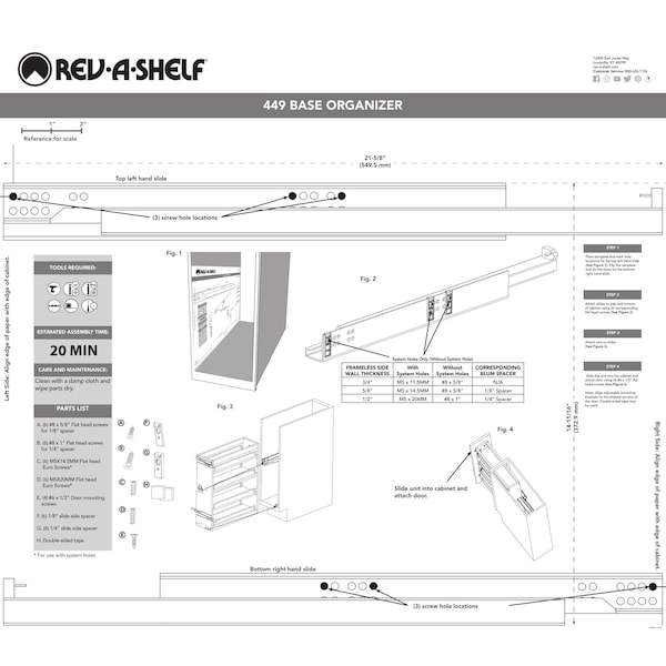 Rev-A-Shelf Maple Veneer, Light Brown, 10.5 in W, 25.25 in H, 21.81 in D, 21.75 in L, Light Brown - 449-BCSC-10C