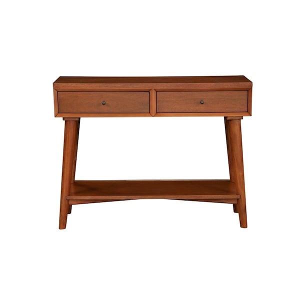 Alpine Furniture Flynn Mid Century Modern Console Table, Acorn - 966-63