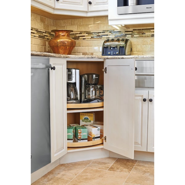 Rev-A-Shelf Maple Veneer, Light Brown, 20 in W, 2.38 in H, 20 in D, 20 in L, Light Brown - 4WLS001-20-B52