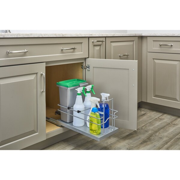 Rev-A-Shelf Steel, Silver, 8.94 in W, 14.25 in H, 18.63 in D, 18.63 in L, Silver - 5SBWCC-8S-1
