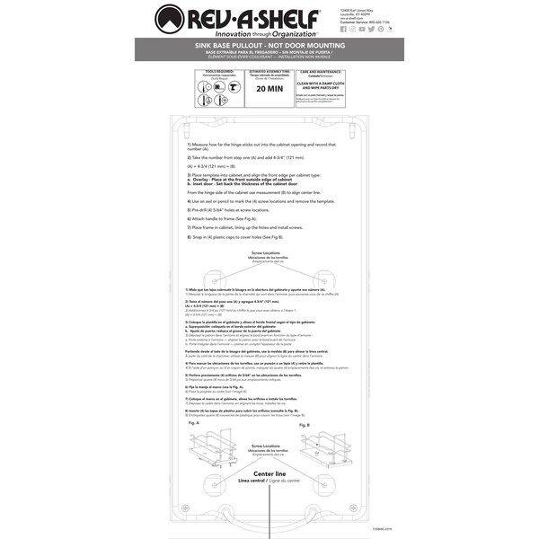 Rev-A-Shelf Steel, Silver, 8.94 in W, 14.25 in H, 18.63 in D, 18.63 in L, Silver - 5SBWCC-8S-1