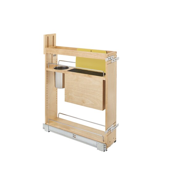 Rev-A-Shelf Maple Veneer, Light Brown, 6 in W, 25.5 in H, 21.63 in D, 21.63 in L, Light Brown - 448KB-BCSC-5C