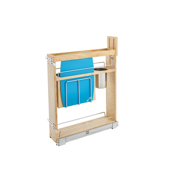 Rev-A-Shelf Maple Veneer, Light Brown, 6 in W, 25.5 in H, 21.63 in D, 21.63 in L, Light Brown - 448KB-BCSC-5C