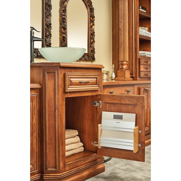 Rev-A-Shelf Maple Hardwood, Light Brown, 13.13 in W, 8 in H, 3.88 in D, 3.88 in L, Light Brown - 4WFR-18-1