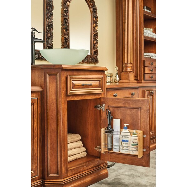 Rev-A-Shelf Maple Hardwood, Light Brown, 13.13 in W, 8 in H, 3.88 in D, 3.88 in L, Light Brown - 4WFR-18-1