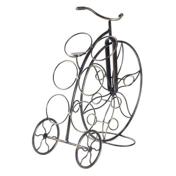 Vintiquewise Vintage Decorative Metal Bicycle 6 Bottle Countertop Tabletop Wine Holder - QI003561