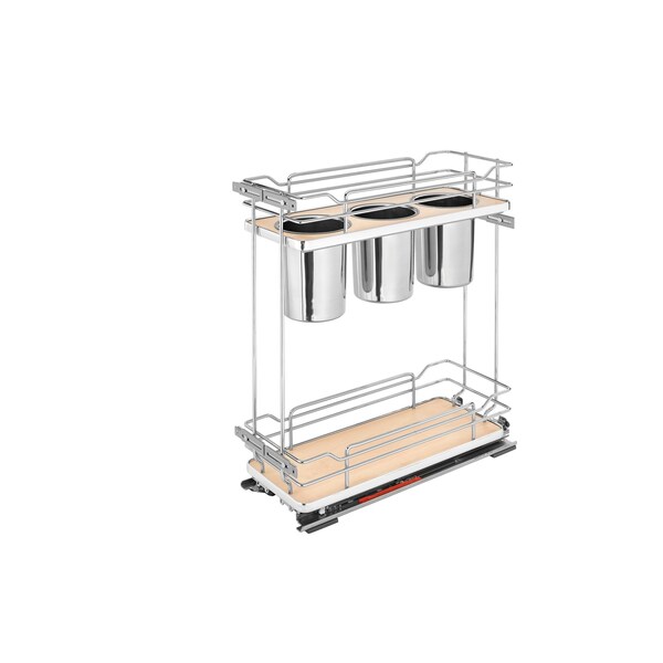 Rev-A-Shelf Steel, Natural, 8.75 in W, 24.25 in H, 21.69 in D, 21.69 in L, Light Brown - 5322UT-BCSC-8-MP