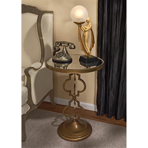Design Toscano Film Noir Art Deco Mirrored Accent Table - MH40440