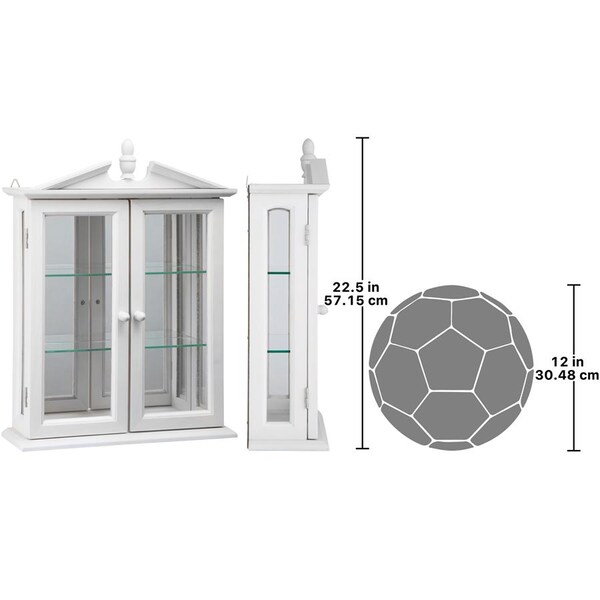 Design Toscano Amesbury Manor Hardwood Wall Curio Cabinet: Lily White Finish - BN17221