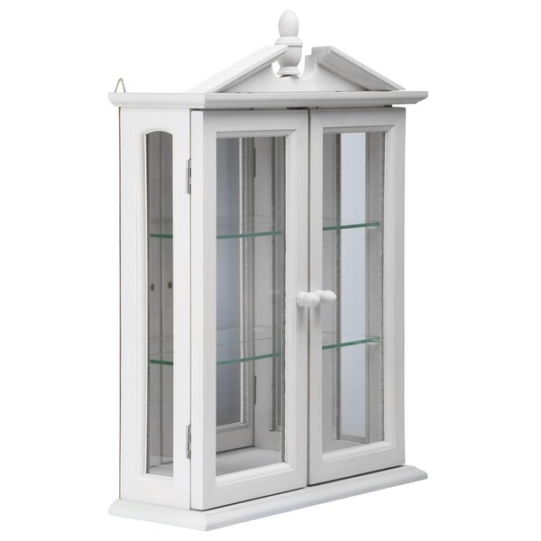 Design Toscano Amesbury Manor Hardwood Wall Curio Cabinet: Lily White Finish - BN17221