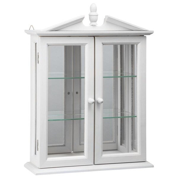 Design Toscano Amesbury Manor Hardwood Wall Curio Cabinet: Lily White Finish - BN17221
