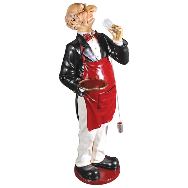 Design Toscano Sir Sommelier: Grand-Scale Wine Connoisseur Statue - NE43226