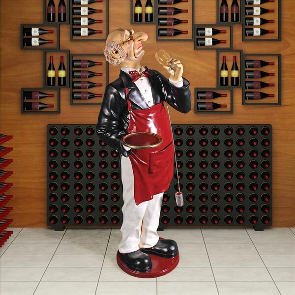 Design Toscano Sir Sommelier: Grand-Scale Wine Connoisseur Statue - NE43226