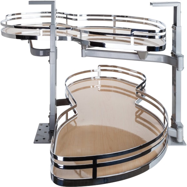 Hardware Resources 21" Polished Chrome and Maple Blind Corner Swingout for Openings on the Right of the Blind - BCSO221PCMP-RH