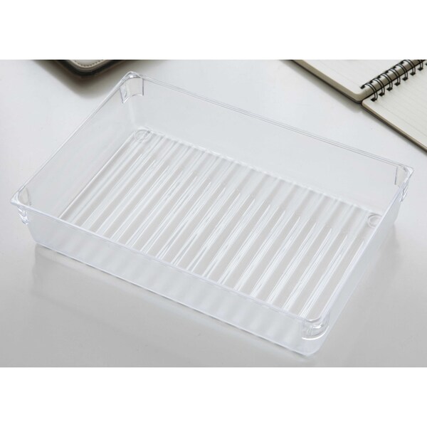 Basicwise Plastic, Clear, 9.75 W, 2 H, 6.5 D, 6.5 L - QI003394.L
