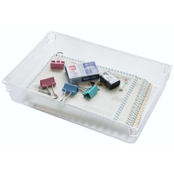 Basicwise Plastic, Clear, 9.75 W, 2 H, 6.5 D, 6.5 L - QI003394.L