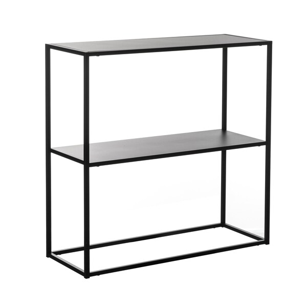 Fabulaxe Modern Display Metal Console Table with Open Shelf, for Dining, Entryway and Hallway, Black - QI004187.BK