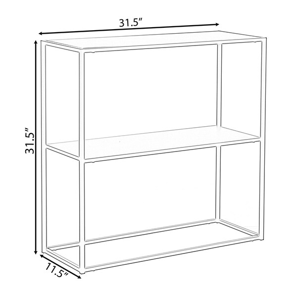 Fabulaxe Modern Display Metal Console Table with Open Shelf, for Dining, Entryway and Hallway, Black - QI004187.BK