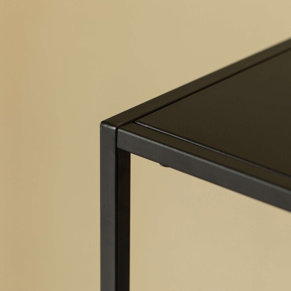 Fabulaxe Modern Display Metal Console Table with Open Shelf, for Dining, Entryway and Hallway, Black - QI004187.BK