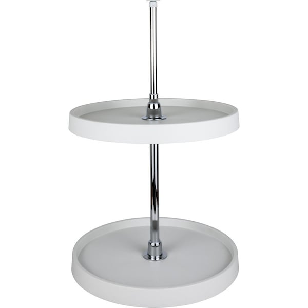 Hardware Resources 18" Round Two-Shelf Plastic Lazy Susan Set with Chrome Hubs - PLSMR18