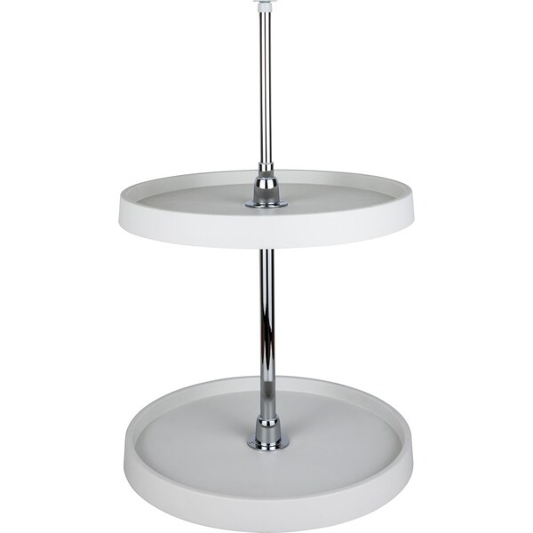 Hardware Resources 28" Round Two-Shelf Plastic Lazy Susan Set with Chrome Hubs - PLSMR28