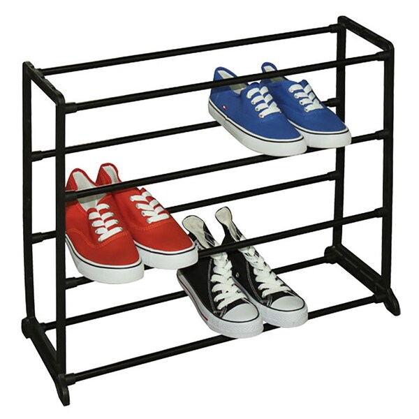 Home Basics Home Basics Easy Assemble Space-Saving 12 Pair Shoe Tower Multi-Purpose Storage Rack, Black - ZOR96255