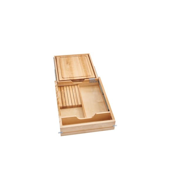 Rev-A-Shelf Drawer Replacement, Maple Veneer, Light Brown, 16.5 in W, 4.38 in H, 22.125 in D, 21.65 in L - 4KCB-419HFLSC-1