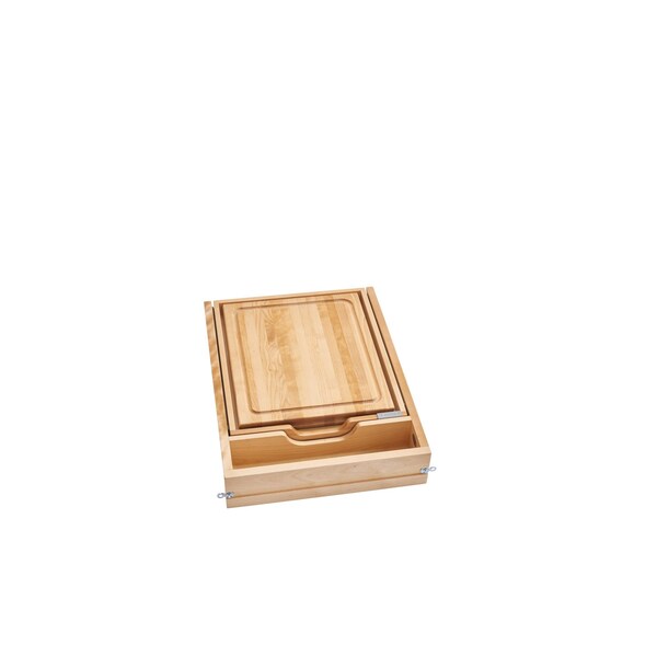 Rev-A-Shelf Drawer Replacement, Maple Veneer, Light Brown, 16.5 in W, 4.38 in H, 22.125 in D, 21.65 in L - 4KCB-419HFLSC-1