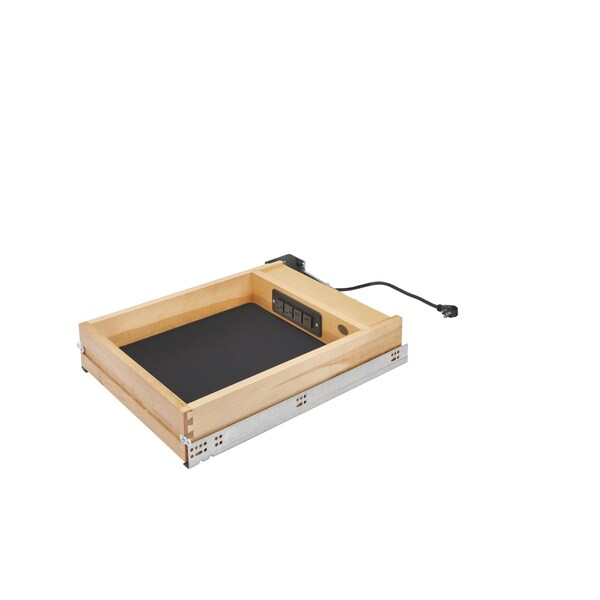 Rev-A-Shelf Drawer Replacement, Maple Veneer, Light Brown, 16.5 in W, 4.32 in H, 22.75 in D, 22.45 in L - 4WCDB-18HFLSC-1