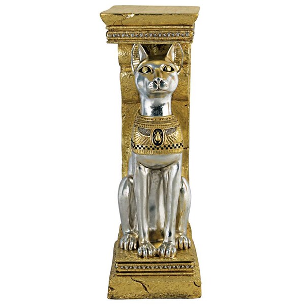 Design Toscano Egyptian Cat Goddess Bastet Pedestal Statue - NE75327
