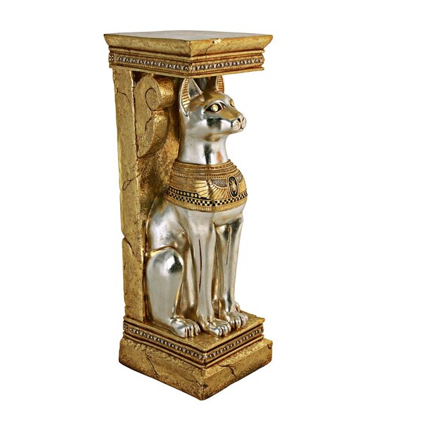 Design Toscano Egyptian Cat Goddess Bastet Pedestal Statue - NE75327