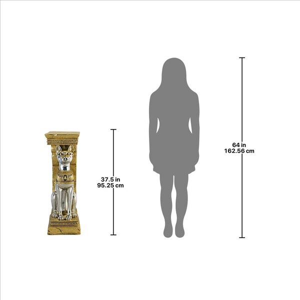 Design Toscano Egyptian Cat Goddess Bastet Pedestal Statue - NE75327