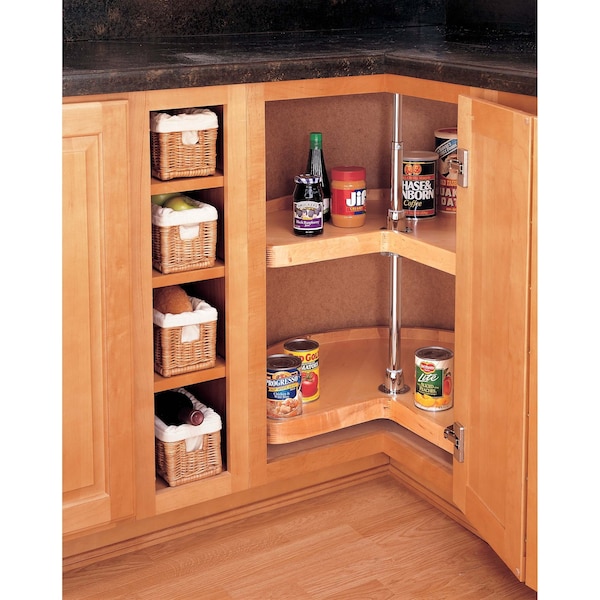 Rev-A-Shelf Maple Veneer, Light Brown, 28 in W, 26 in H, 28 in D, 28 in L, Light Brown - 4WLS472-28-52