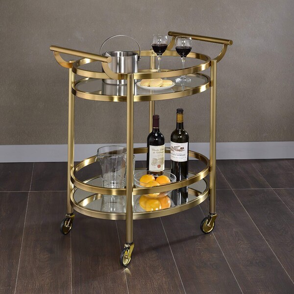 Acme Serving Cart in Glass and Bronze - ER-094BN