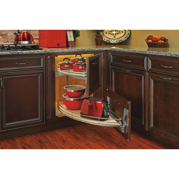 Rev-A-Shelf Steel, Light Brown, 35.75 in W, 20.8 in H, 35.75 in D, 18.63 in L, Light Brown - 582-18-LMP