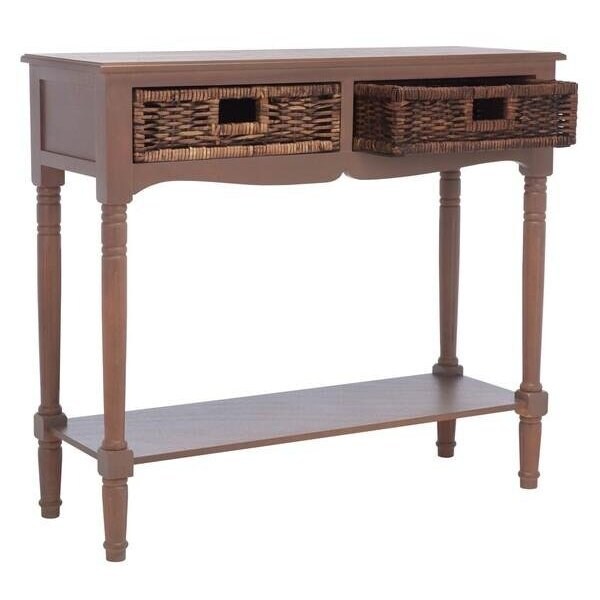 Safavieh 31.9 x 35.8 x 13 in. Corbin 2 Drawer Console, Washed Nat Pine - AMH5716B